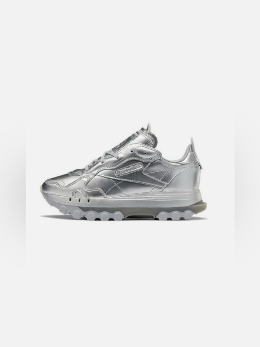 Reebok Metallic Silver Athletic Sneakers